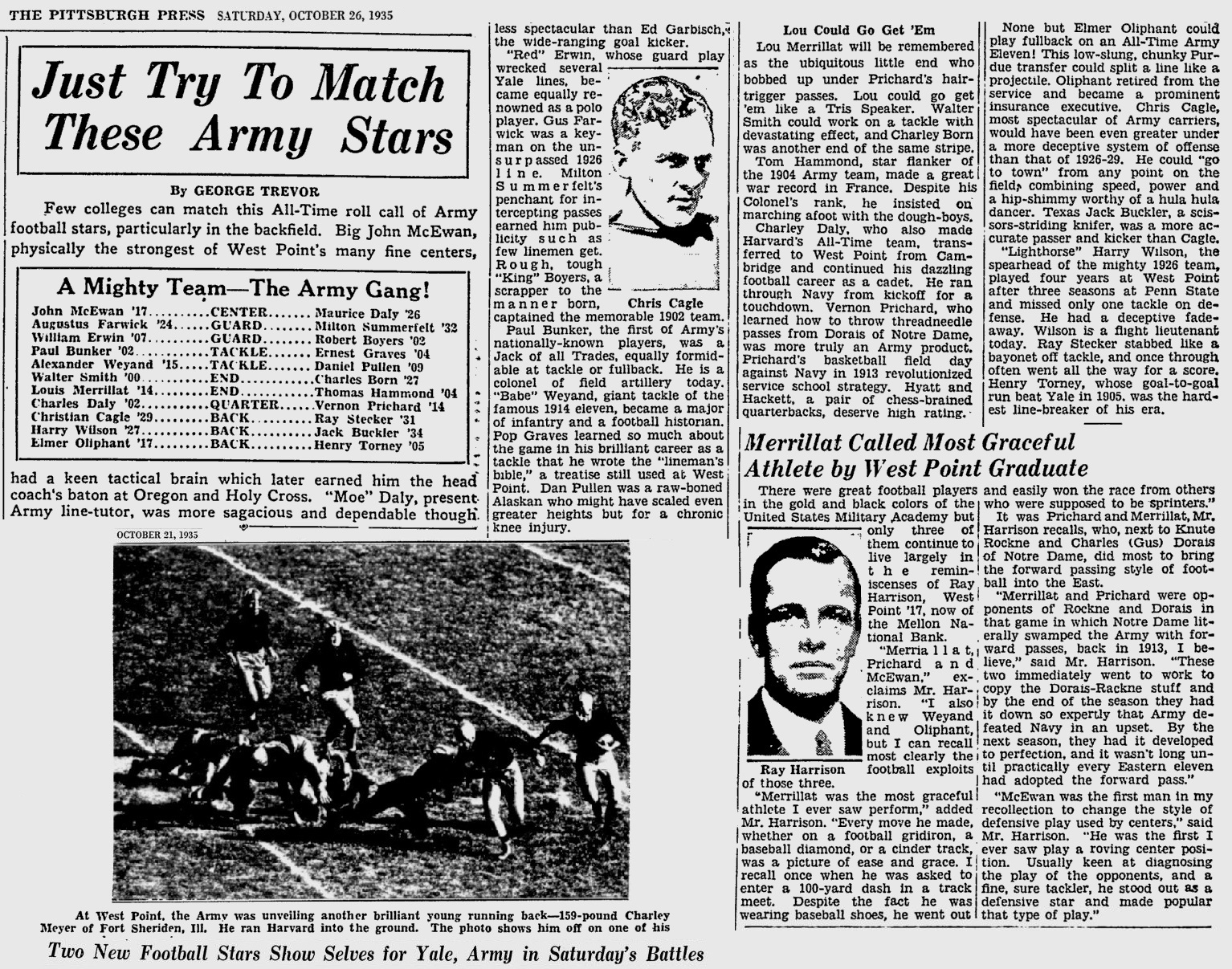 ArmyFB_1935_All-Time-Stars_PittsburghPress_Oct261935