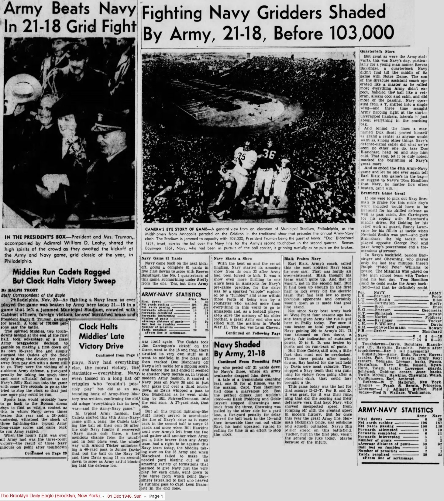 ArmyFB_1946_vsNavy_BrooklynDailyEagle_Dec11946