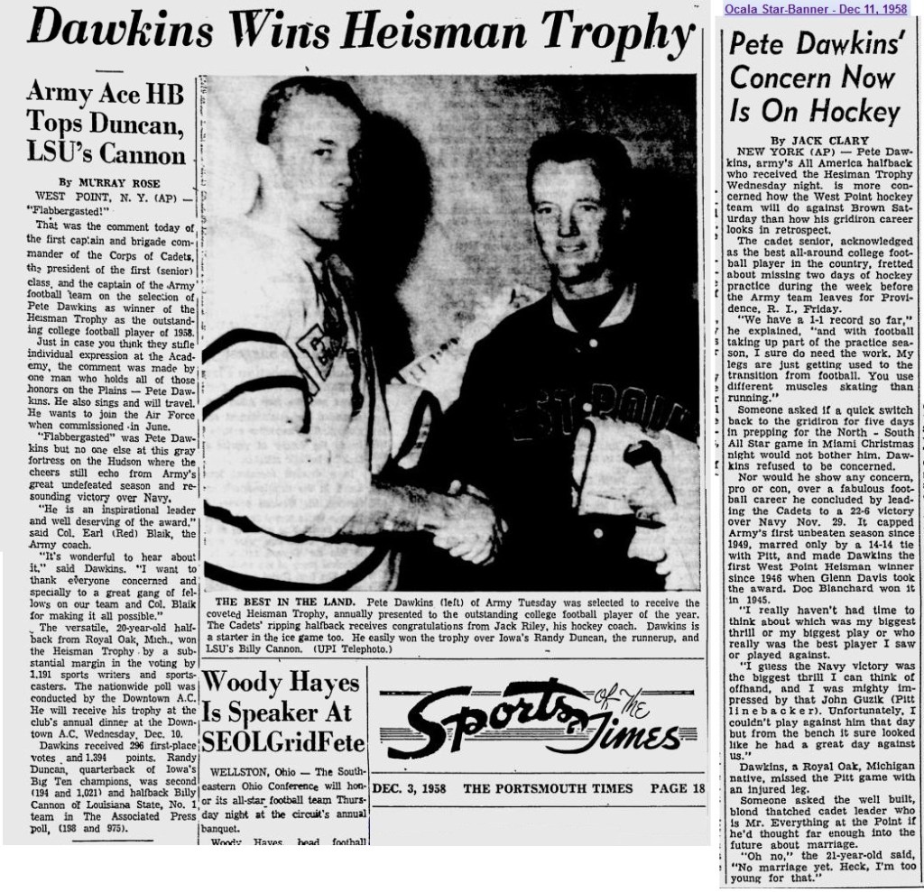 ArmyFB_1958_Dawkins-Heisman-JackReilly_PortsmouthTimes_Dec31958