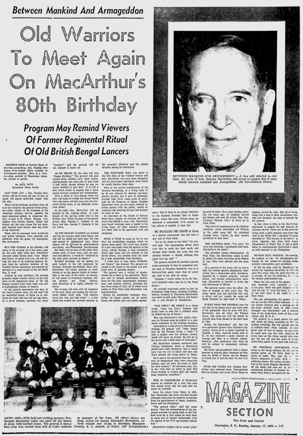DouglasMacArthur_80thBirthday_NewsandCourier_Jan171960