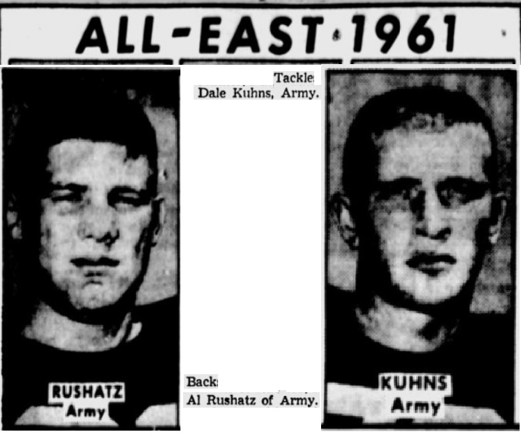 ArmyFB_1961_Rushatz-Kuhns-All-East_TheTelegraph_Dec11961