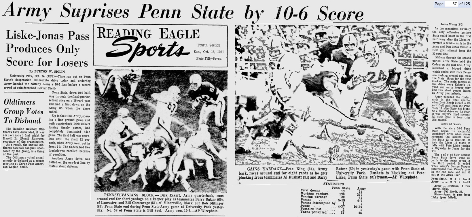 ArmyFB_1961_vsPennState_ReadingEagle_Oct151961
