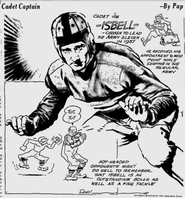 ArmyFB_1937_JimIsbell_byPap__SpokaneDailyChronicle_Dec71936