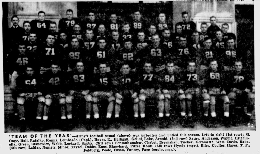ArmyFB_1944_ArmyTeam_PrescottEveningCourier_Dec91944