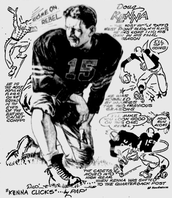ArmyFB_1944_DougKenna_byPap_PrescottEveningCourier_Dec161944