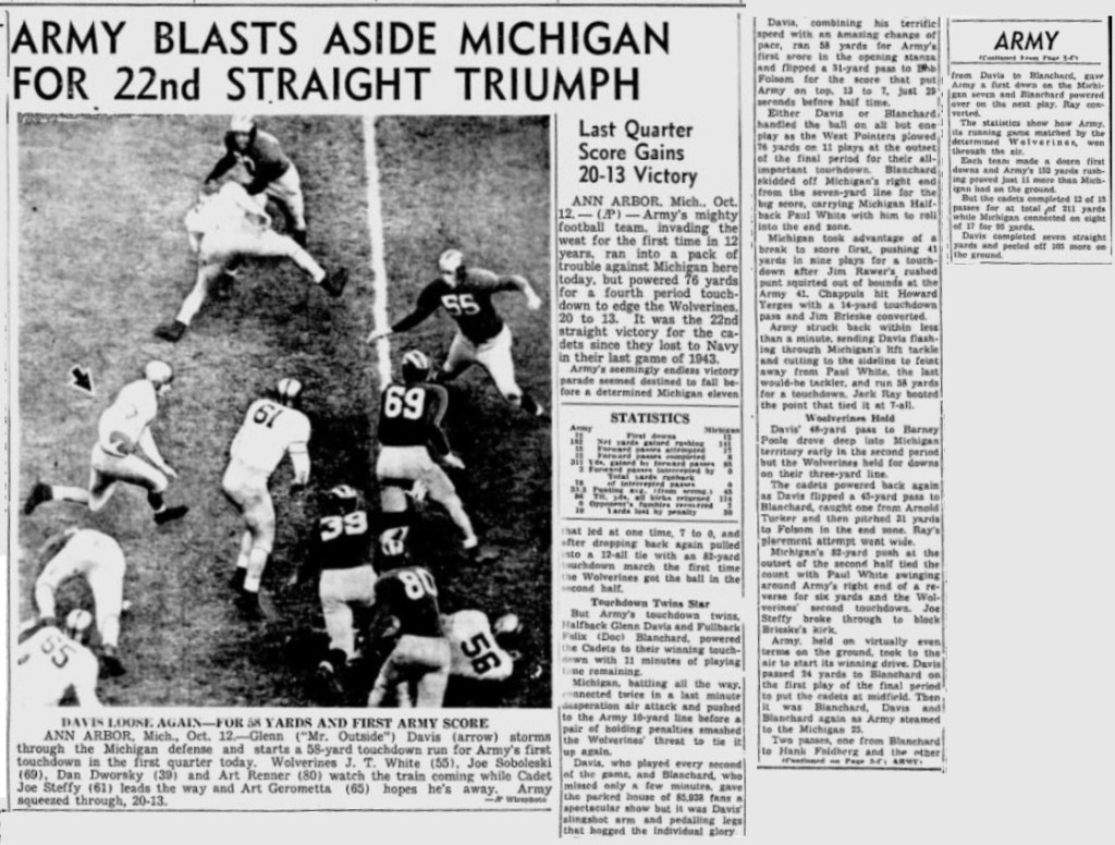 ArmyFB_1946_vsMichigan_MiamiNews_Oct131946