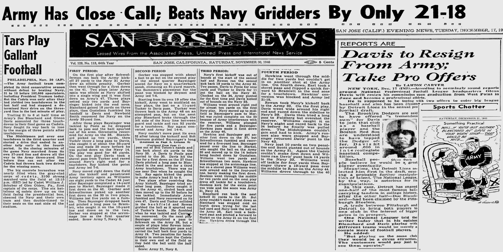 ArmyFB_1946_vsNavy_SanJoseEveningNews_Nov301946