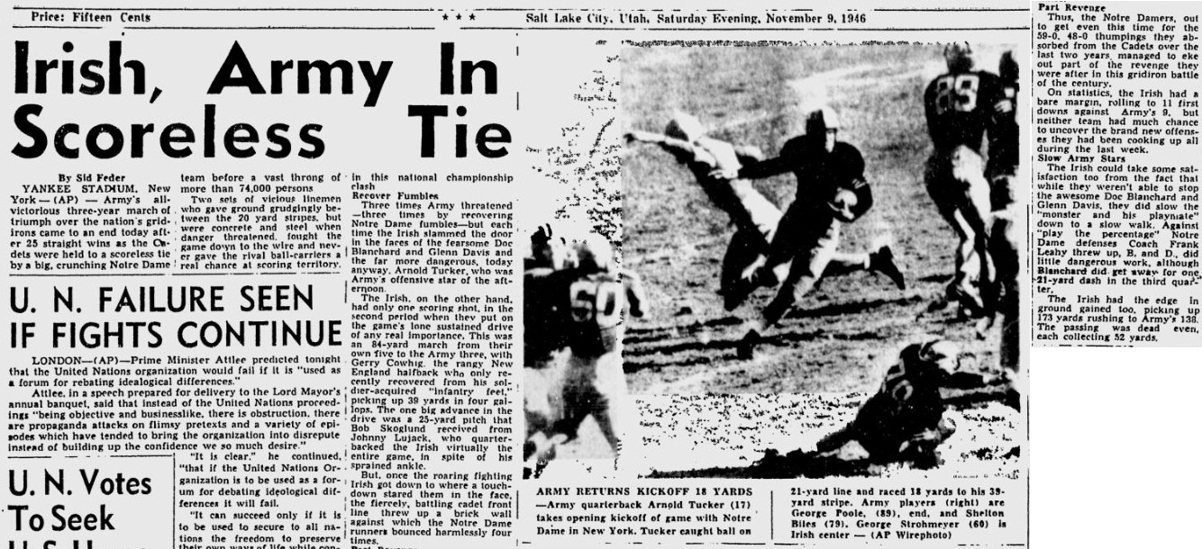 armyfb_1946_vsnotredame_deseretnews_nov91946