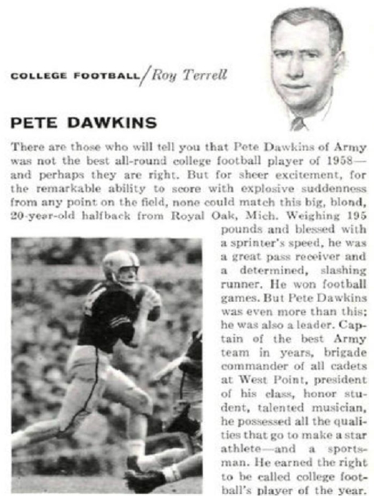 ArmyFB_1958_PeteDawkins_SI_Jan51959