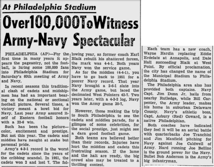 ArmyFB_1959_vsNavy-pre_OcalaStarBanner_Nov271959
