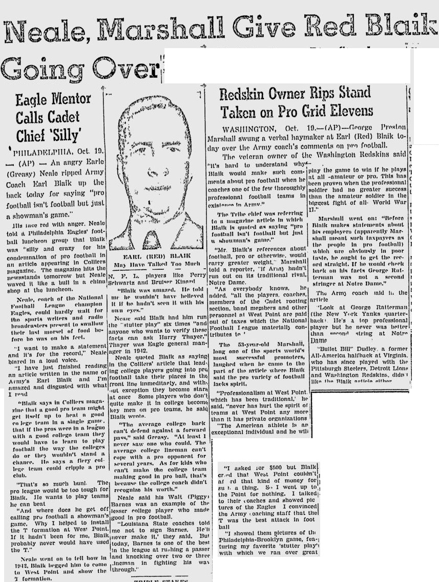 ArmyFB_1950_BlaikonProGame_StJosephGazette_Oct201950