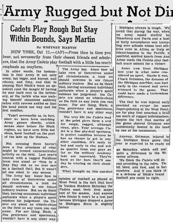 ArmyFB_1950_Rugged-notdirty_StJosephGazette_Oct121950
