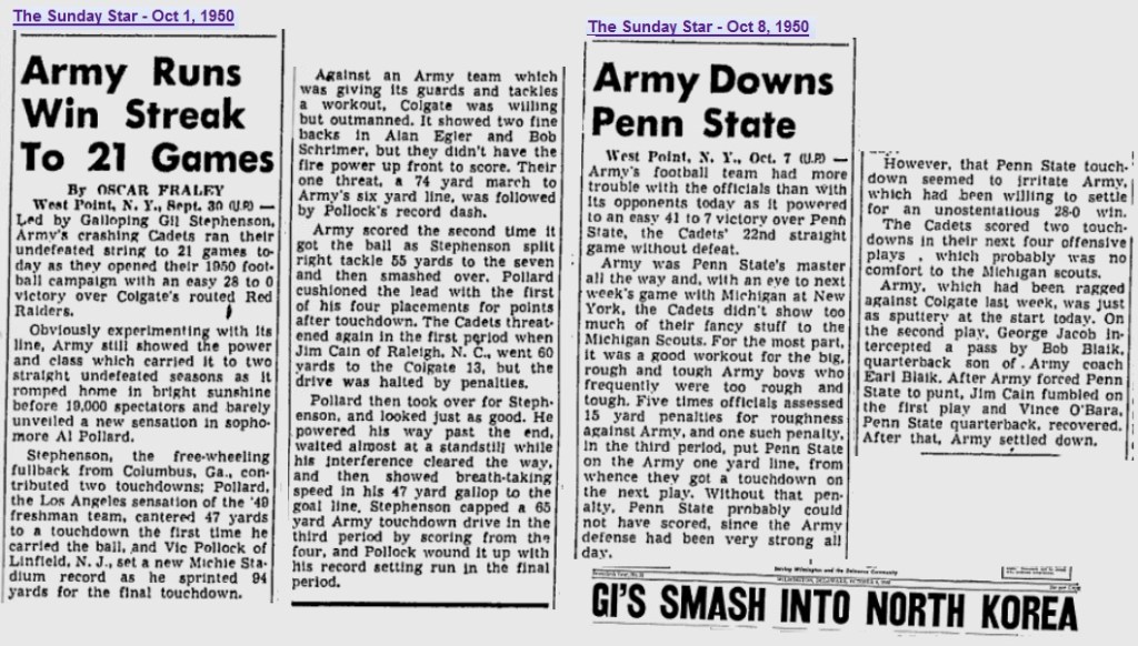 ArmyFB_1950_various_SundayMorningStar_Oct1-8_1950