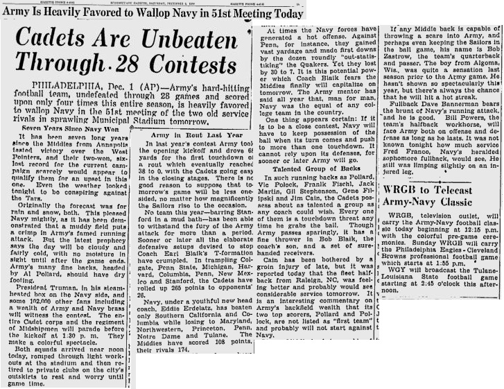 ArmyFB_1950_vsNavy-pre_SchenectadyGazette_Dec21950