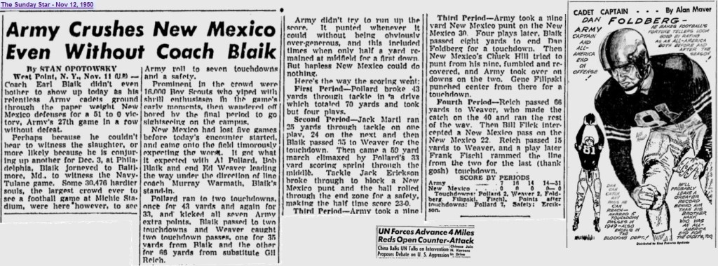 ArmyFB_1950_vsNewMexico_SundayMorningStar_Nov121950