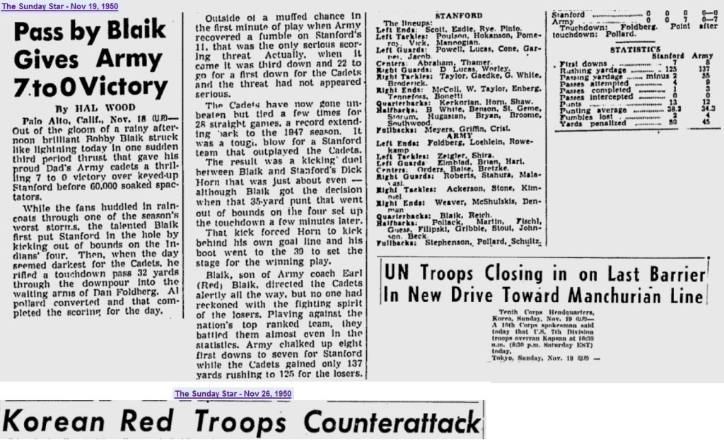 ArmyFB_1950_vsStanford_SundayMorningStar_Nov191950
