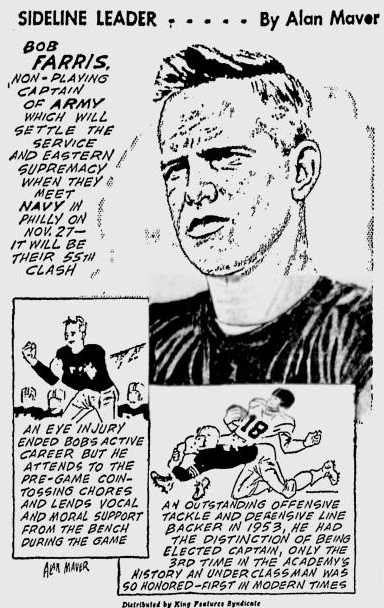 ArmyFB_1954_BobFarris_byAlanMaver_NewsDispatch_Nov191954