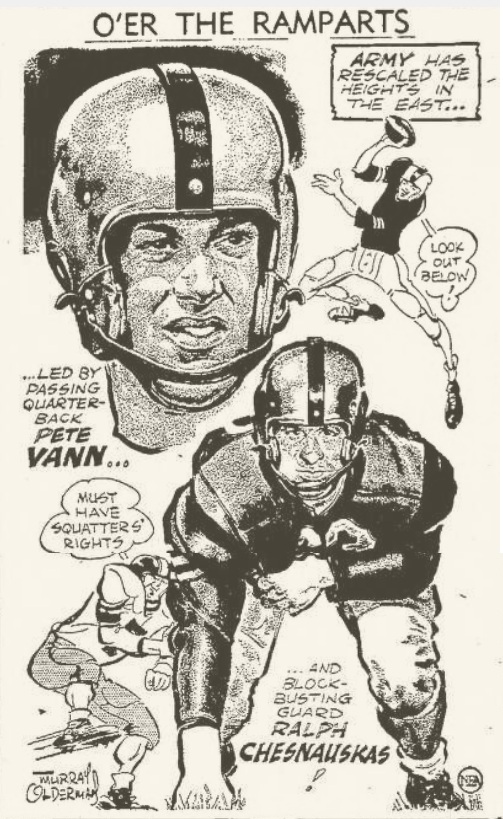 ArmyFB_1954_PeteVann_RalphChesnaukas_ByMurrayOlderman_BlythevilleCourierNews_Sep161954