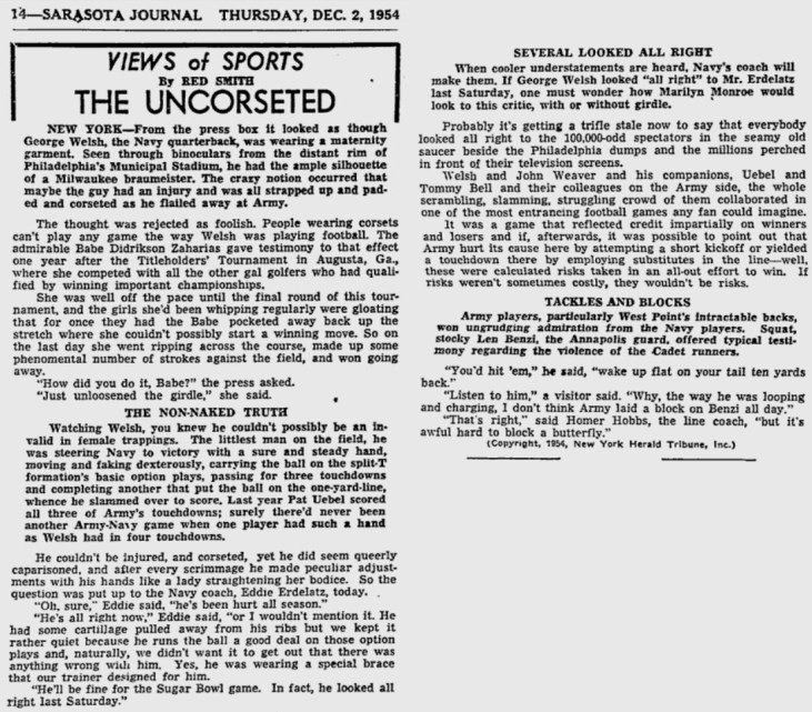 ArmyFB_1954_vsNavy_SarasotaJournal_Dec21954