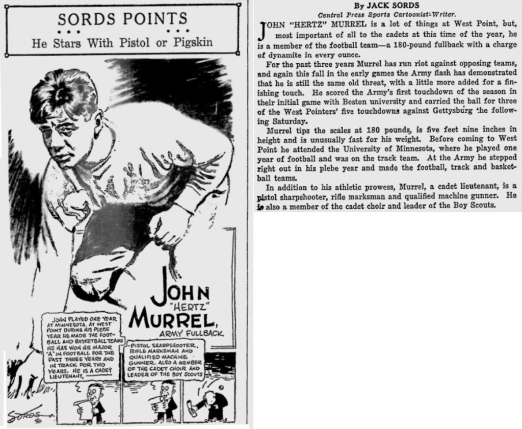 ArmyFB_1929_JohnMurrel_byJackSords_SarasotaHeraldTribune_Oct221929