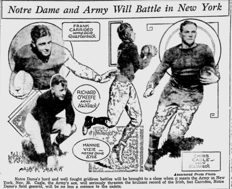 armyfb_1929_vsnd-cagle-okeefe_readingeagle_nov271929