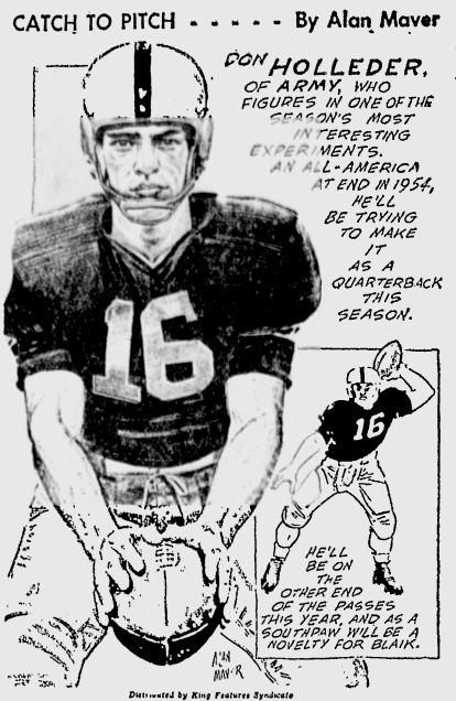 ArmyFB_1955_DonHolleder_byAlanMaver_NewsSentinel_Oct151955