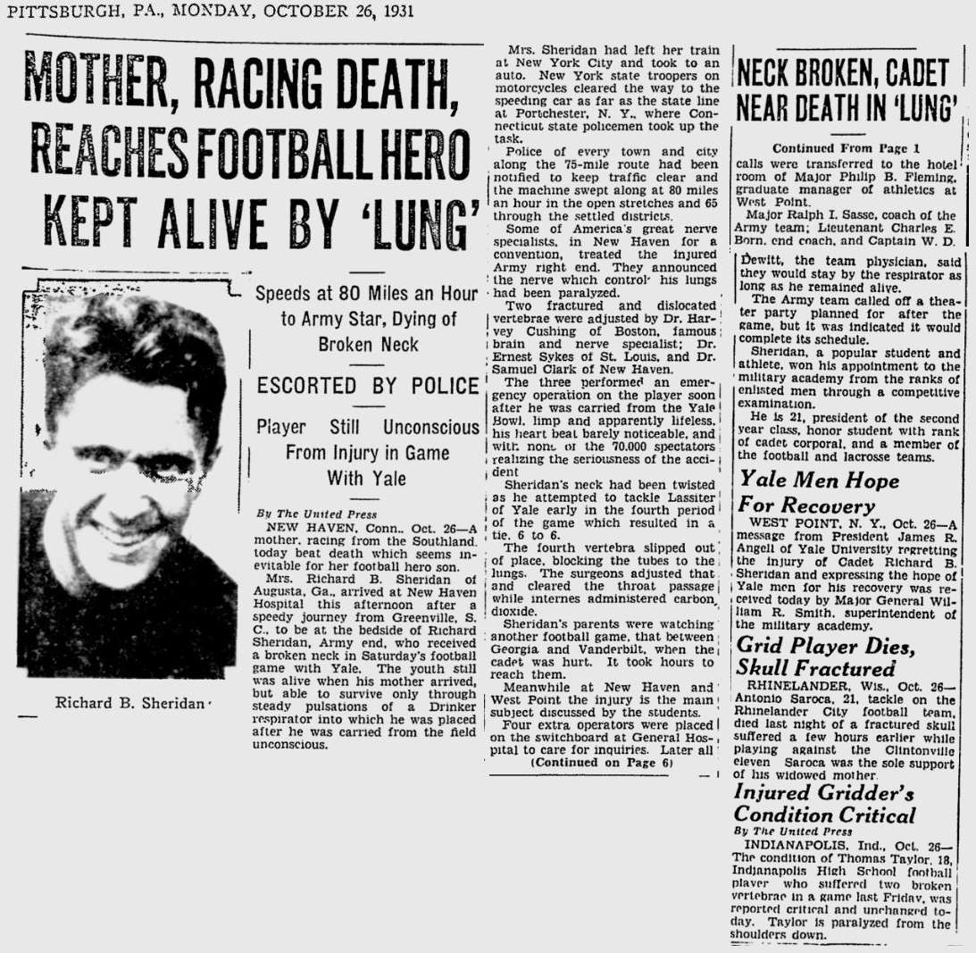armyfb_1931_sheridandeath_mother_pittsburghpress_oct261931