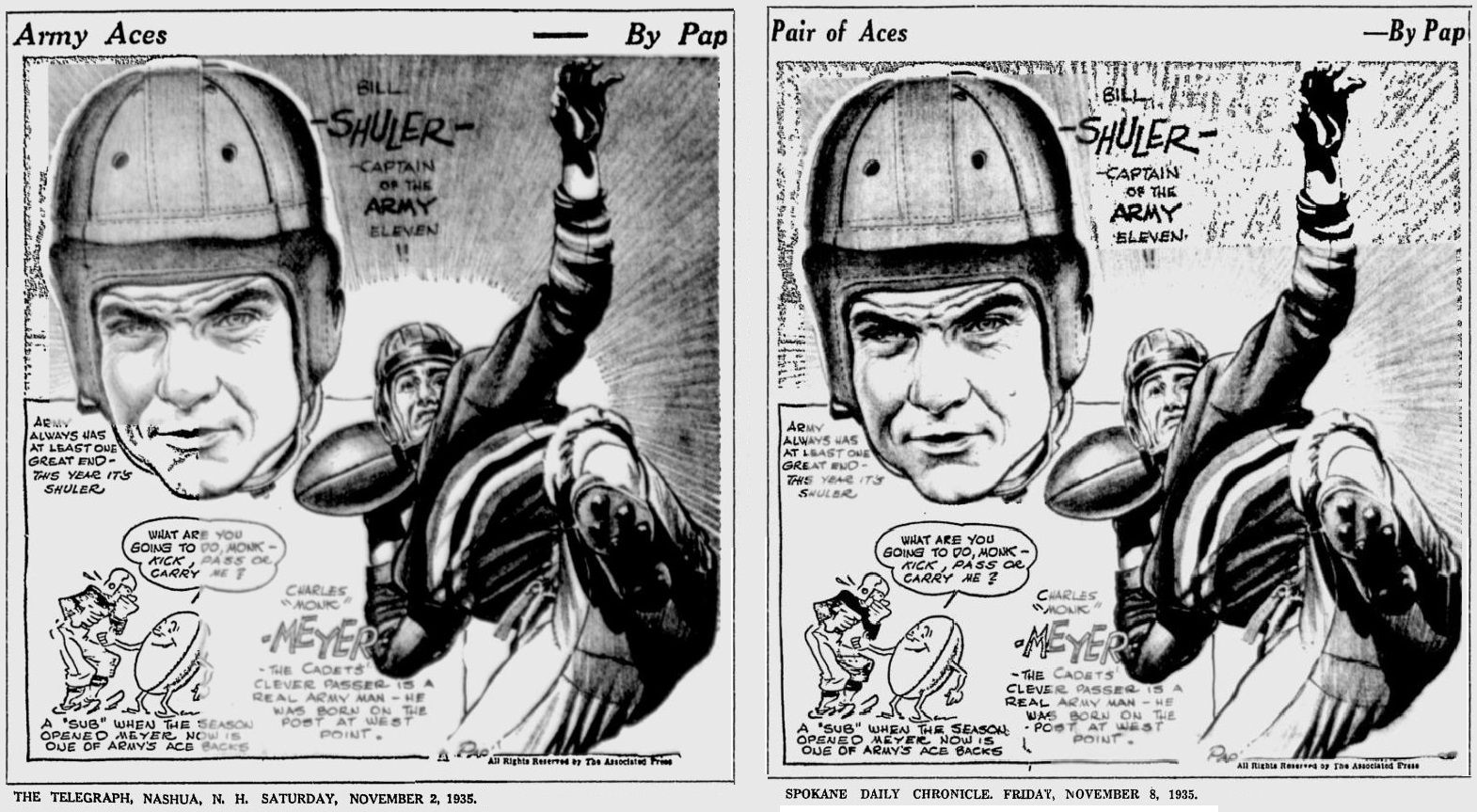 armyfb_1935_billshuler_monkmeyer_bypap_telegraph_nov21935_spokanedailychronicle_nov81935