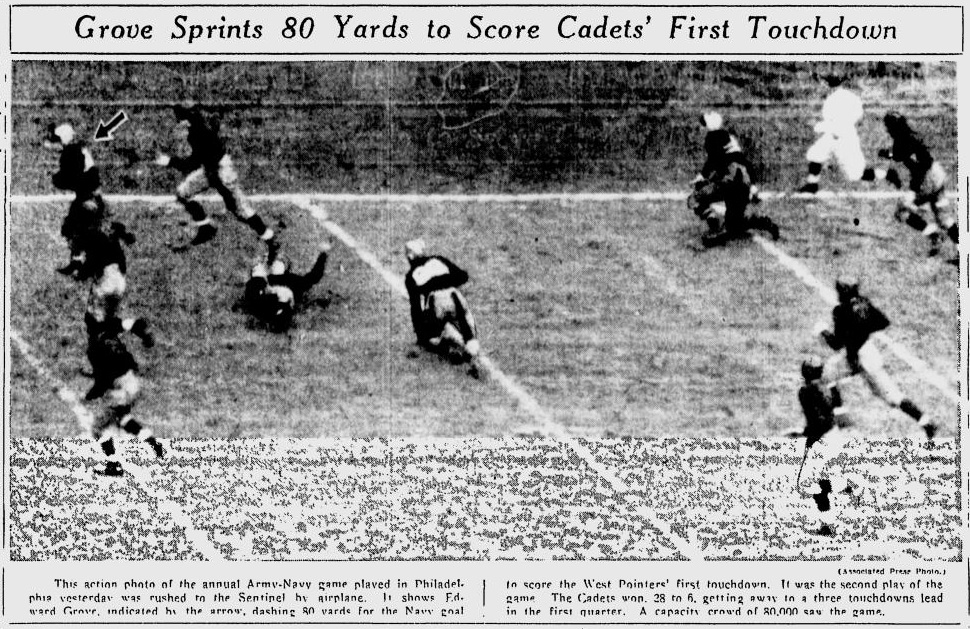 ArmyFB_1935_vsNavy-EdGrovesTD_MilwaukeeSentinel_Dec11935
