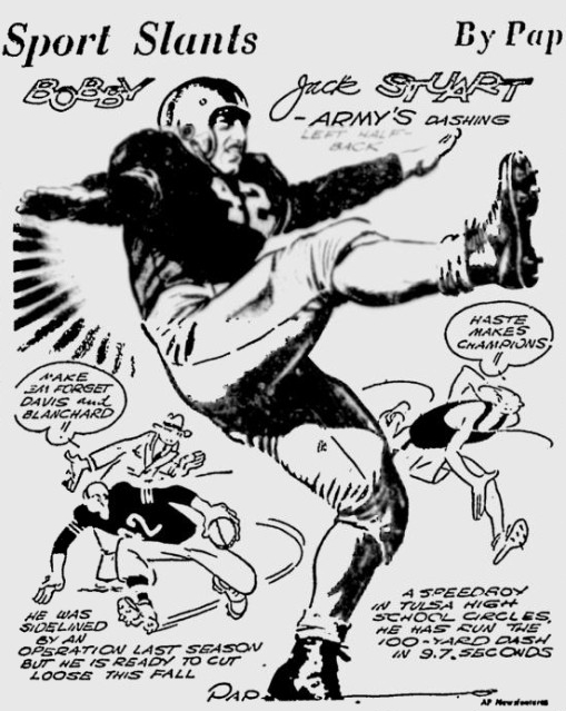 ArmyFB_1947_BobbyJackStuart_byPap_OttawaCitizen_Nov81947