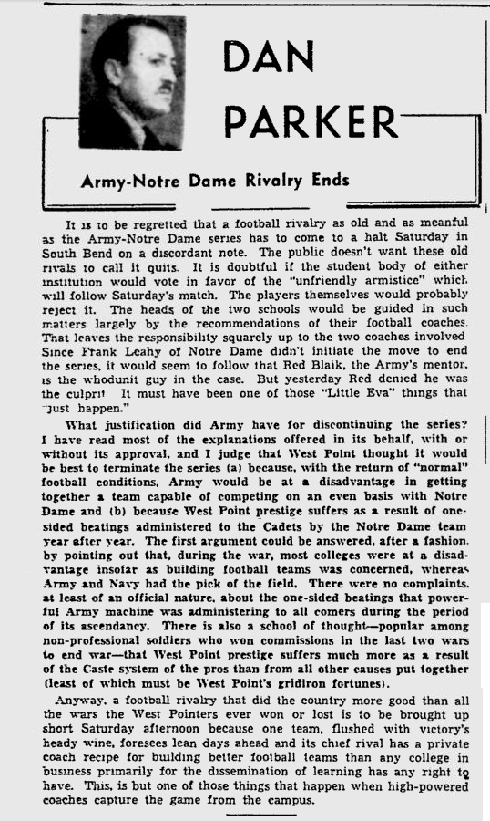 ArmyFB_1947_NotreDame-RivalryEnds_MontrealGazette_Nov71947