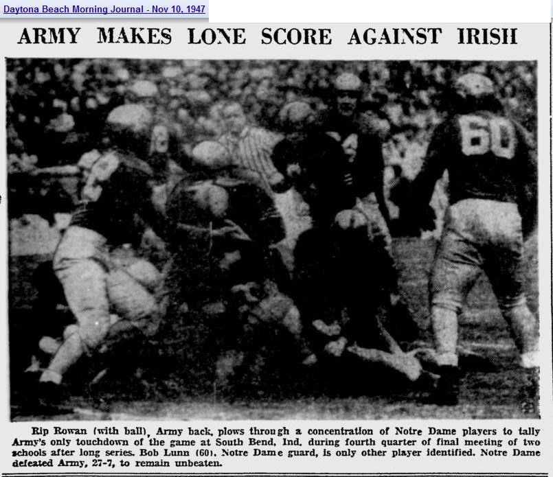 ArmyFB_1947_RipRowan-vsND_DaytonaBeachMorningJournal_Nov101947