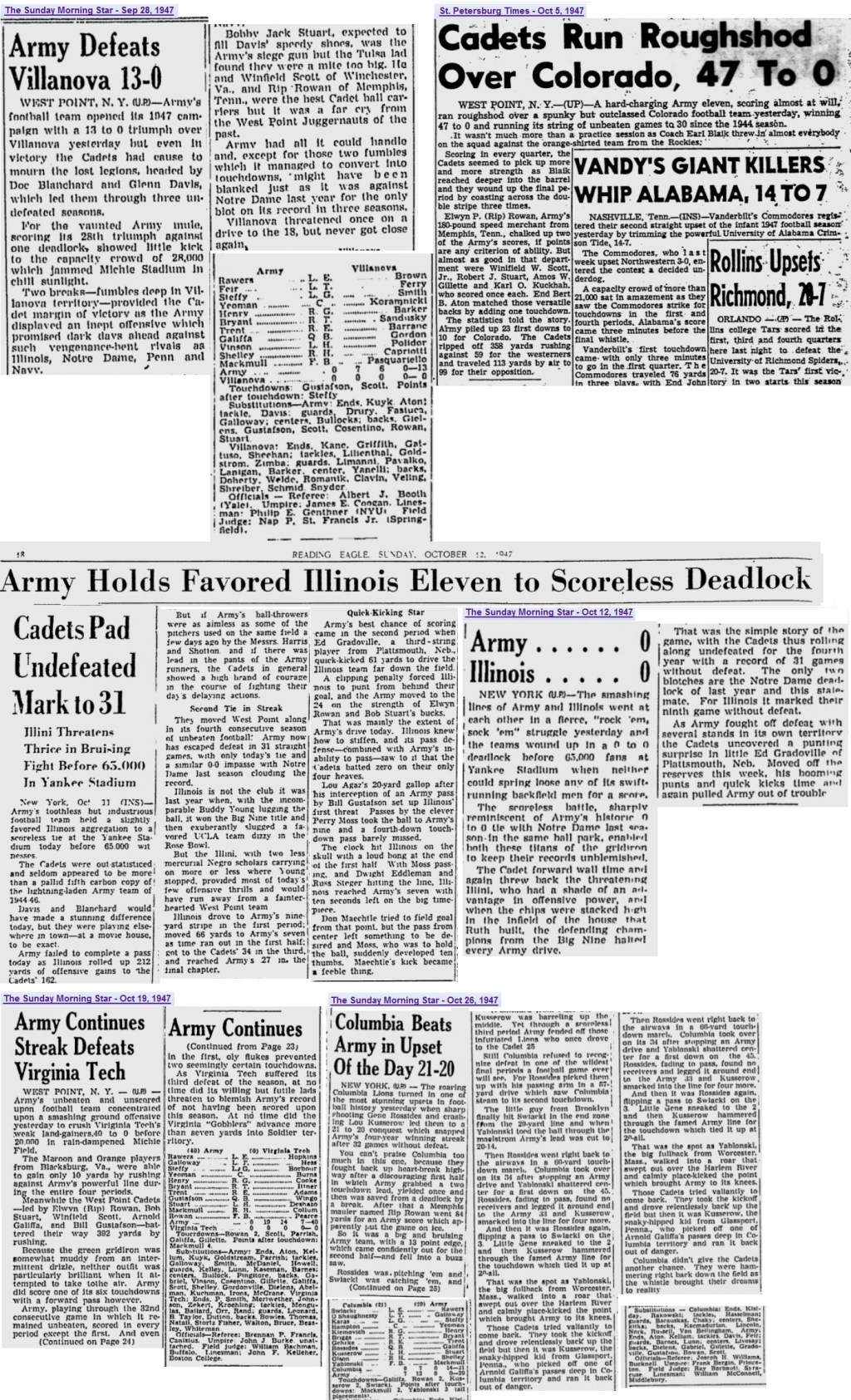 ArmyFB_1947_various_SundayMorningStar-Wilmington_Sep-Oct1947