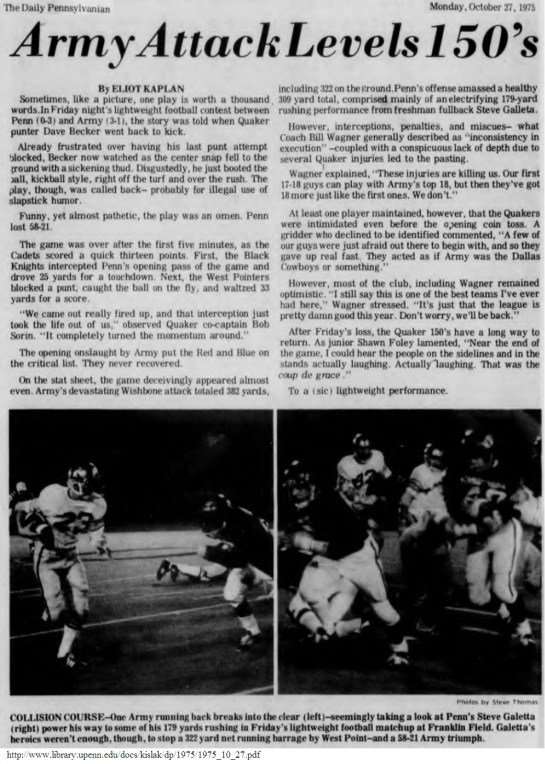 ArmyLFB_1975_vsPenn_DailyPenn_Oct271975