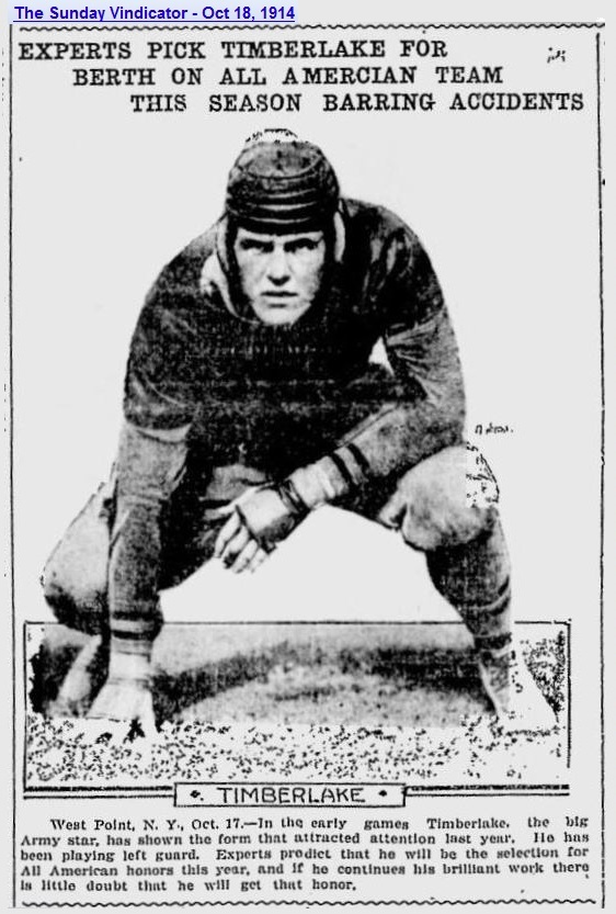ArmyFB_1914_Timberlake_SundayVindicator_YoungstownOH_Oct181914