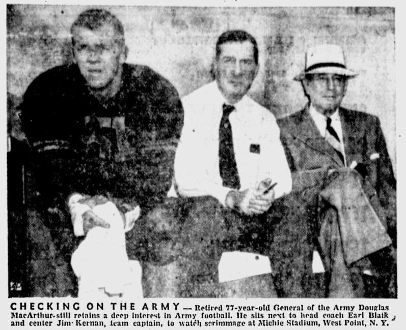 ArmyFB_1957_MacArthur_NewsDispatch_Oct101957