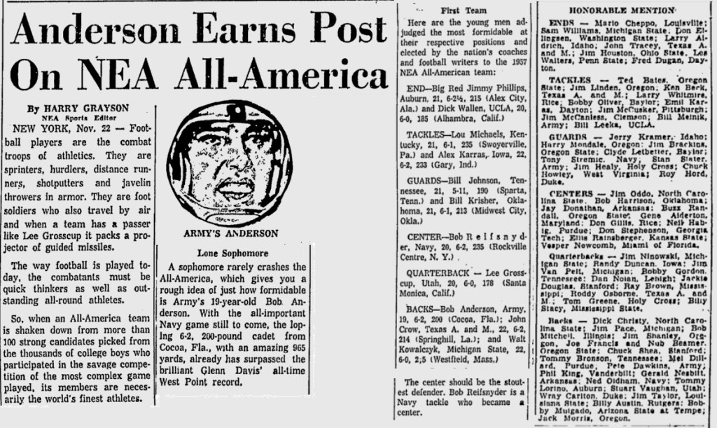 ArmyFB_1957_NEA-All-Americans_MiamiNews_Nov221957