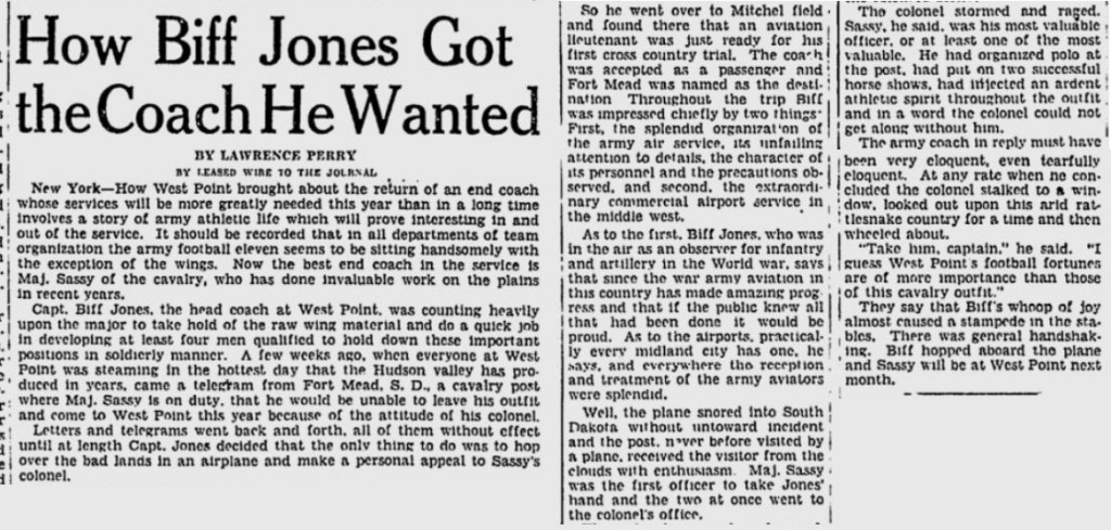 ArmyFB_1928_CoachBiffJones-RalphSasse_MilwaukeeJournal_Aug61928