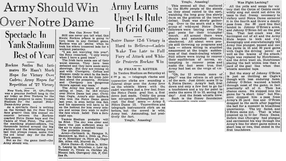 ArmyFB_1928_vsNotreDame_NewburghNews_Nov101928