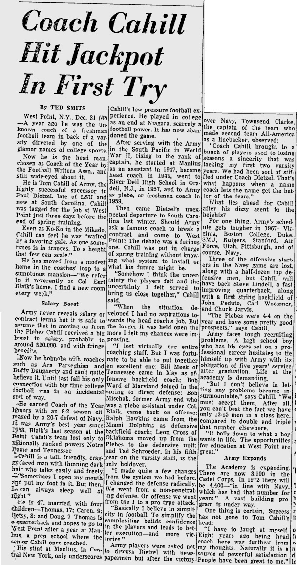 ArmyFB_1966_Cahill_ReadingEagle_Jan11967