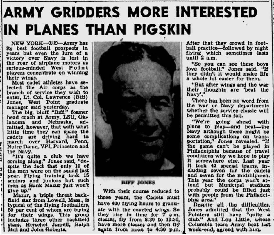 ArmyFB_1942_Gridders-Planes_StPetersburghTimes_Oct201942