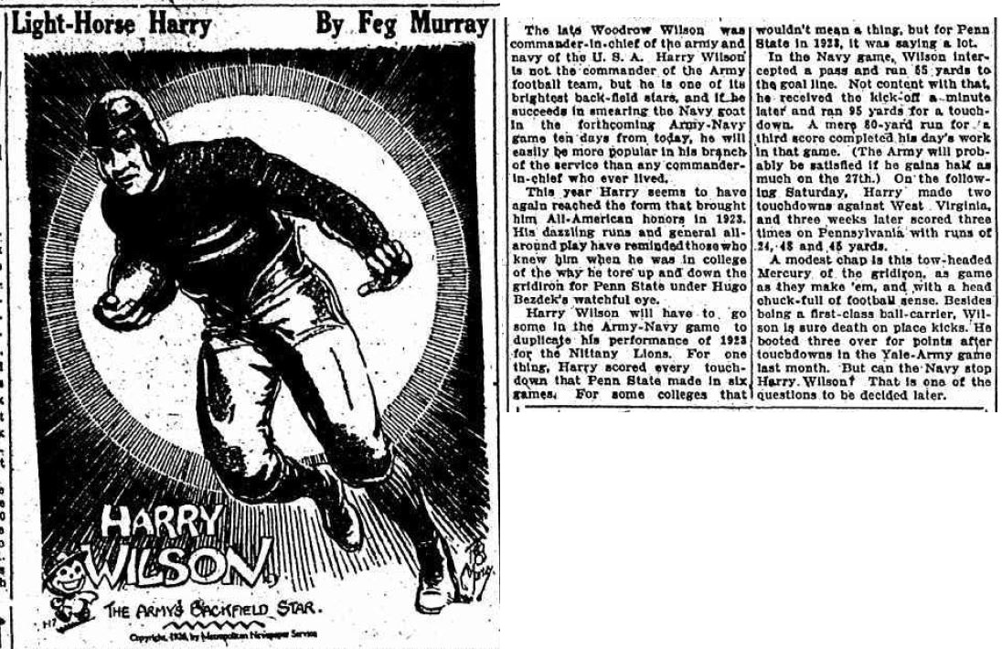 ArmyFB_1926_LightHorseHarryWilson_byFegMurray_AmsterdamEveningRecorder_Nov171926