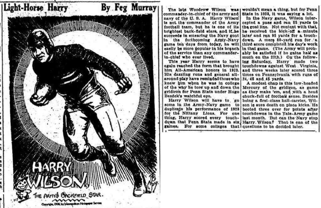 ArmyFB_1926_LightHorseHarryWilson_byFegMurray_AmsterdamEveningRecorder_Nov171926
