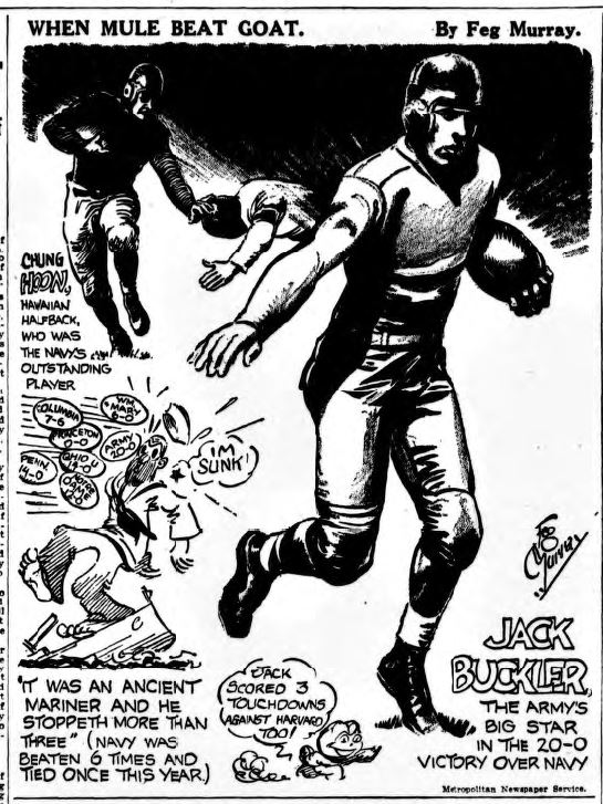 ArmyFB_1932_vsNavy_JackBuckler_byFegMurray_NYSun_Dec71932