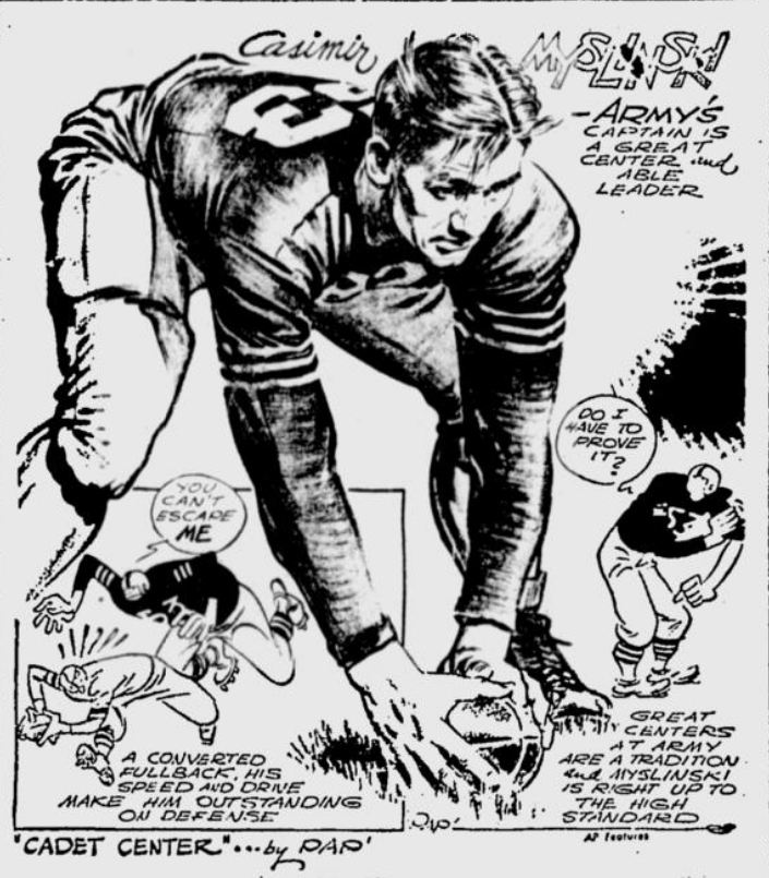 ArmyFB_1943_CasimirMyslinski-43Captain_byPap_EllensburgDailyRecord_Dec181943