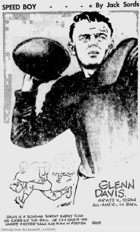 ArmyFB_1945_GlennDavis_byJackSords_TheDailyTimes-RochesterPA_Oct181945