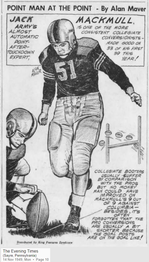 ArmyFB_1949_JackMackmull_byAlanMaver_EveningTimesSayrePA_Nov141949