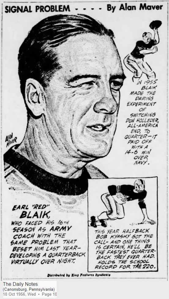 ArmyFB_1956_CoachEarlBlaik_byAlanMaver_DailyNotesCanonsburgPA_Oct101956