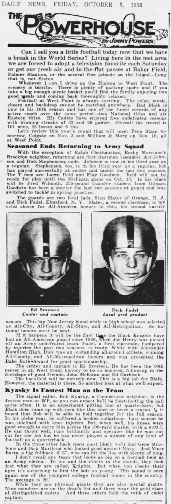 ArmyFB_1956_season-preview_Szvetecz-Fadal_Kyasky_DailyNews_Oct51956