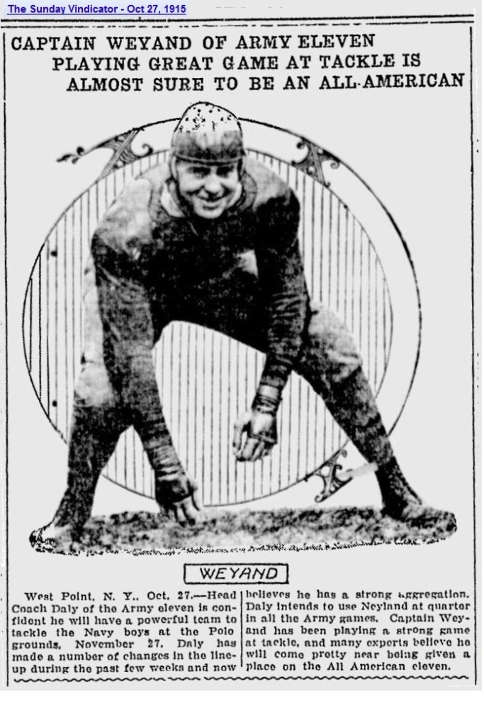 ArmyFB_1915_Weyand_SundayVindicator_YoungstownOH_Oct271915